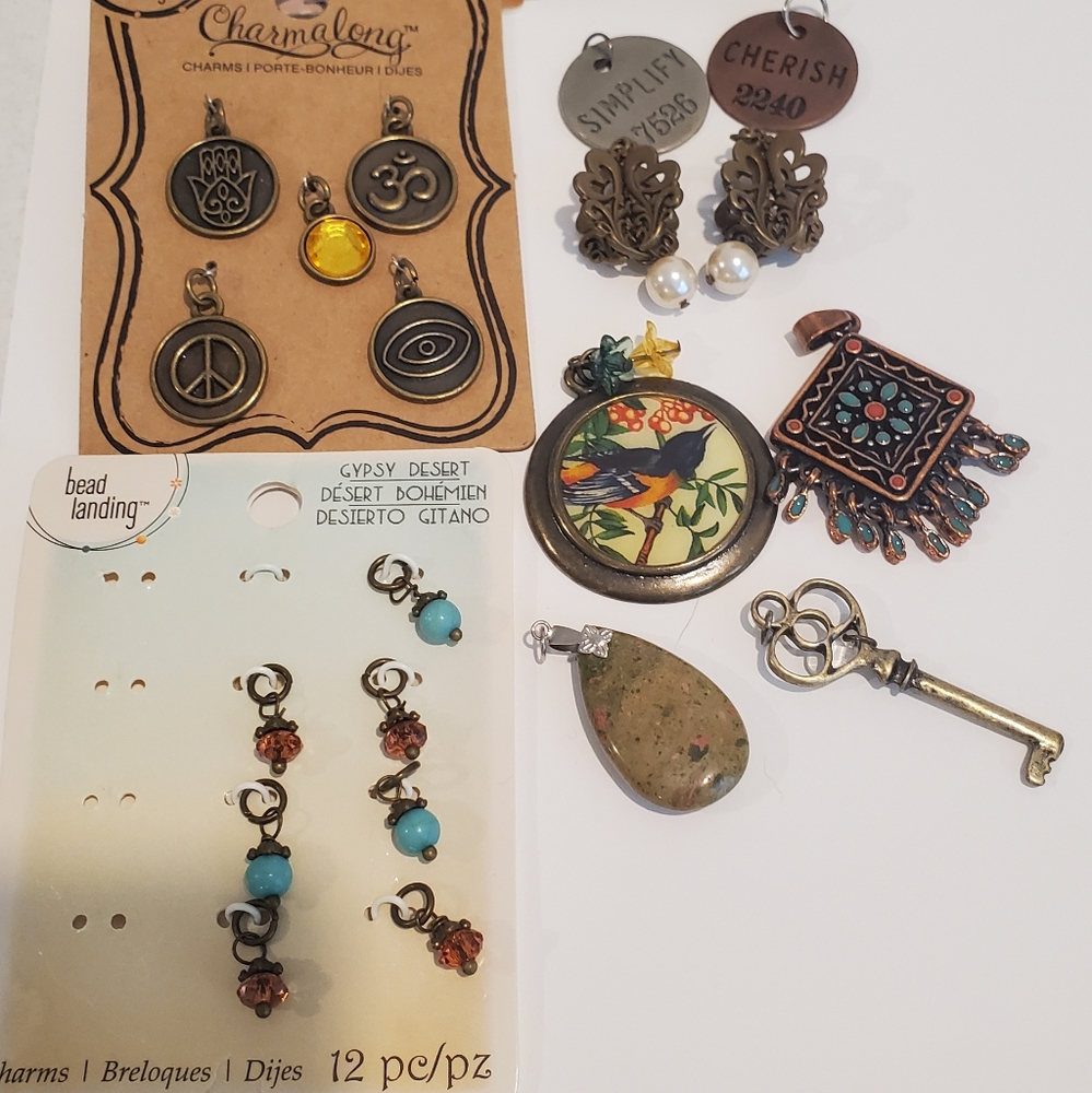 Jewelry making beads and pendants.